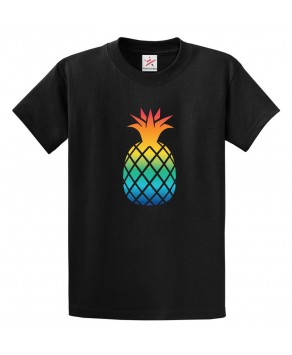 Cute Rainbow Pineapple Classic Unisex Kids and Adults T-Shirt